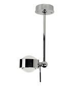 PUK WING SINGLE da soffitto<br />con corpo illuminante  girevole e braccio oscillante 80 cm<br />2 Led x 8w<br />Completa di lenti , vetri