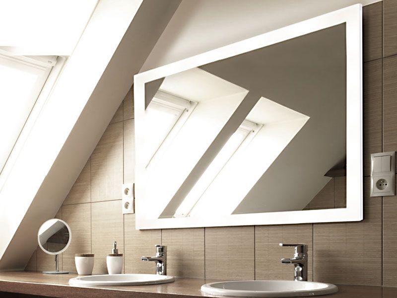 BRIGHTLIGHT specchio con 2 fasce led laterali 19 w/m 45 x 60 h x 2,5 cm  Specchiera led - bagno